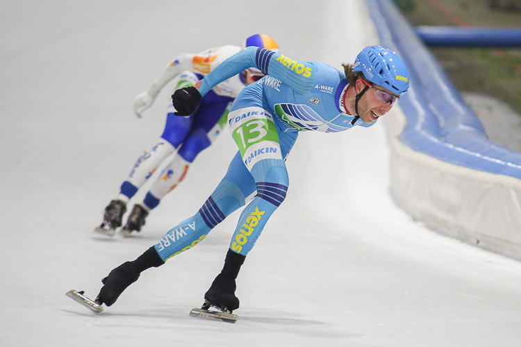 Jorrit Bergsma in Eindhoven op weg naar zijn twintigste kunstijszege 17 jaar en 47 dagen na zijn allereerste overwinning.