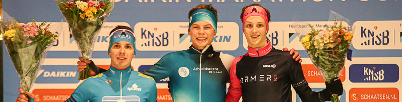 Joël Haasjes klopt op de streep vallende Kevin van der Horst