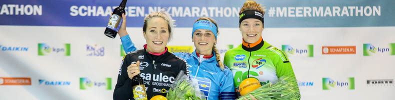 Irene Schouten wint bij herstart KPN Marathon Cup, Francesca Lollobrigida pakt oranje terug